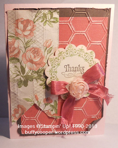 Everything Eleanor, Tea for Two, flower trim, embossing, honeycomb, Stampin' Up!